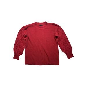 PRETTYGARDEN Women's Pullover Sweater Casual Long Sleeve Crewneck Solid Red *286